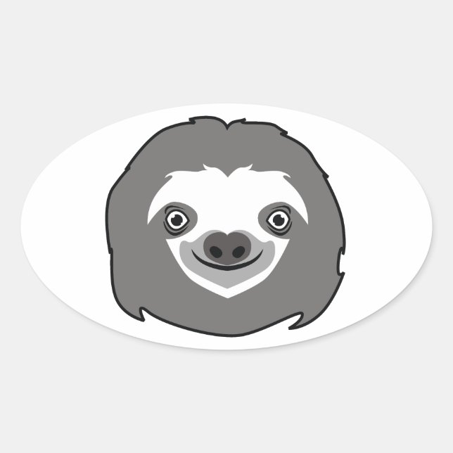 Sloth Face Ovaler Aufkleber (Vorderseite)