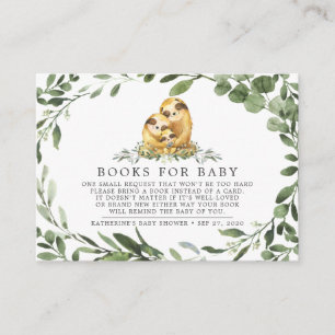 Sloth Family Books für Babyduschkarte Begleitkarte