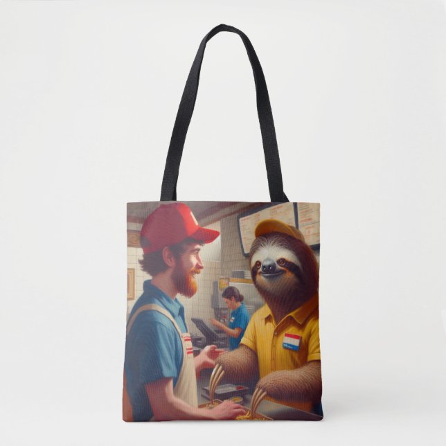 Sloth Fast Food Worker Tasche (Vorderseite)