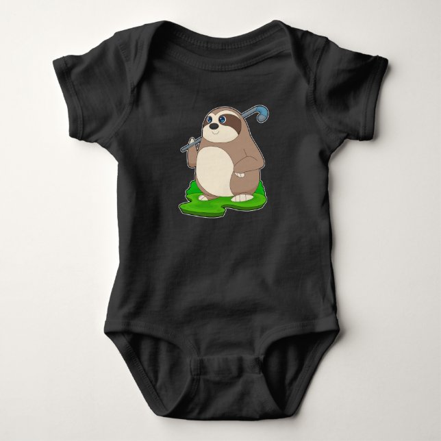 Sloth Field Hockey Hockey-Stick Baby Strampler (Vorderseite)