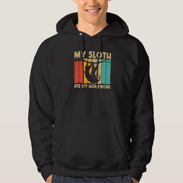 Sloth For Kids Boys Lazy Sloth Animal Hoodie (Vorderseite)