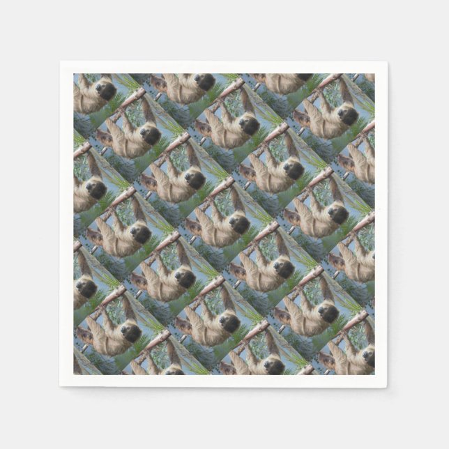 Sloth Foto Serviette (Vorderseite)