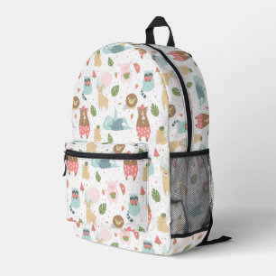 Sloth & Friends Pattern Bedruckter Rucksack