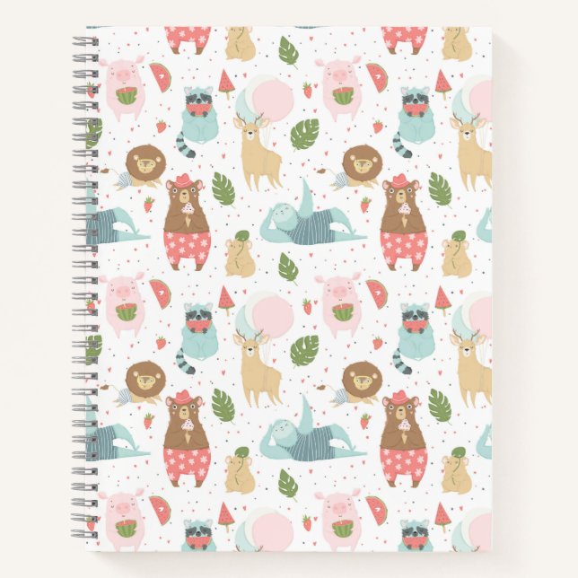 Sloth & Friends Pattern Notizbuch (Vorderseite)