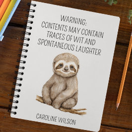Sloth Fun Quote Individuelle Name Niedlich einziga Notizblock