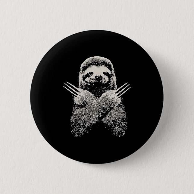 Sloth Funny Costume Gift For Lazy S  Button (Vorderseite)