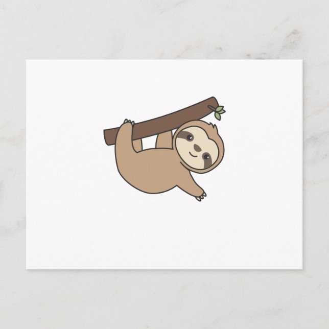 Sloth Funny Relaxed Niedlicher Tiere für Kinder Postkarte (Vorderseite)