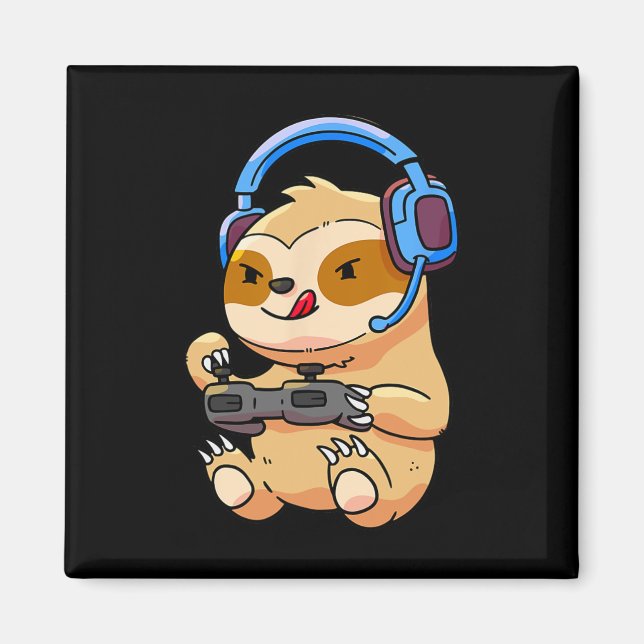 Sloth Gaming Sloths Video Game-Geschenk Magnet (Vorne)