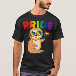 Sloth Gay Pride Regenbogenflagge Proud LGBTQ Cool  T-Shirt
