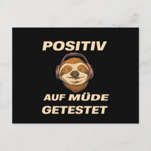 Sloth getestet positiv für getired postkarte
