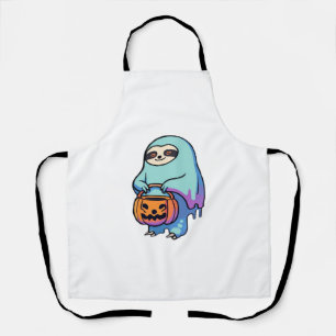 Sloth Ghost Halloween Oversifizierter T - Shirt Schürze