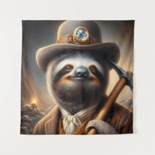 Sloth Gold Miner Wandteppich