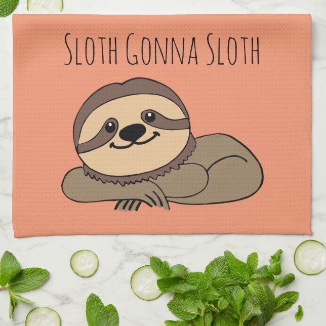 Sloth Gonna Sloth Serviette de cuisine (Plié)