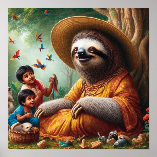 Sloth Grandma Poster (Vorne)