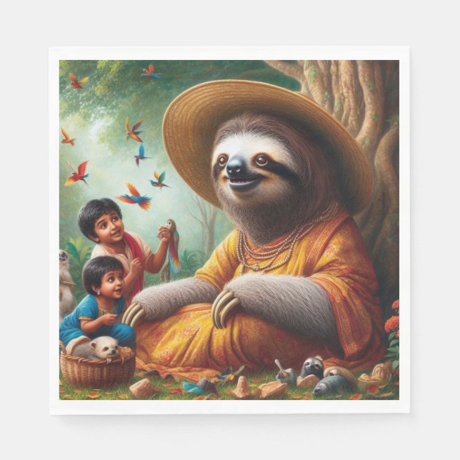 Sloth Grandma Serviette (Vorderseite)