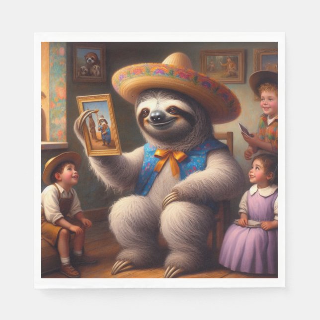 Sloth Grandpa Serviette (Vorderseite)