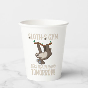 Sloth Gym Lasse hart trainieren Morgen Pappbecher