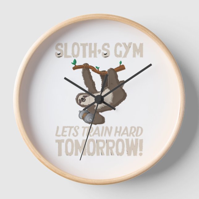 Sloth Gym Lasse hart trainieren Morgen Uhr (Vorderseite)