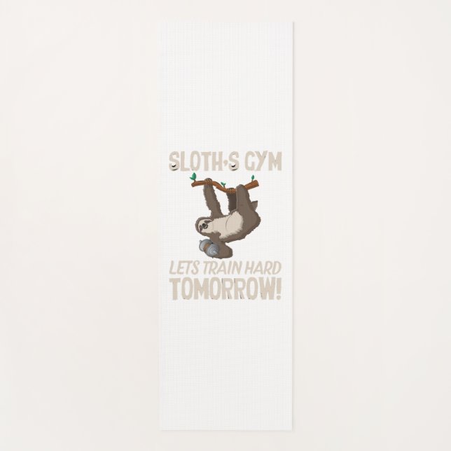 Sloth Gym Lasse hart trainieren Morgen Yogamatte (Vorderseite)