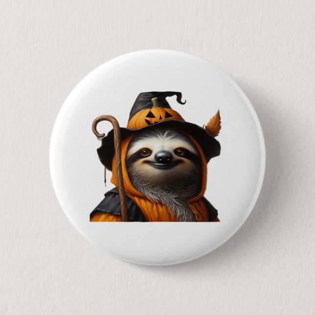 Sloth Halloween Classic T - Shirt Button (Vorderseite)
