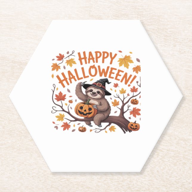 Sloth Halloween Day Classic T - Shirt Untersetzer (Vorderseite)