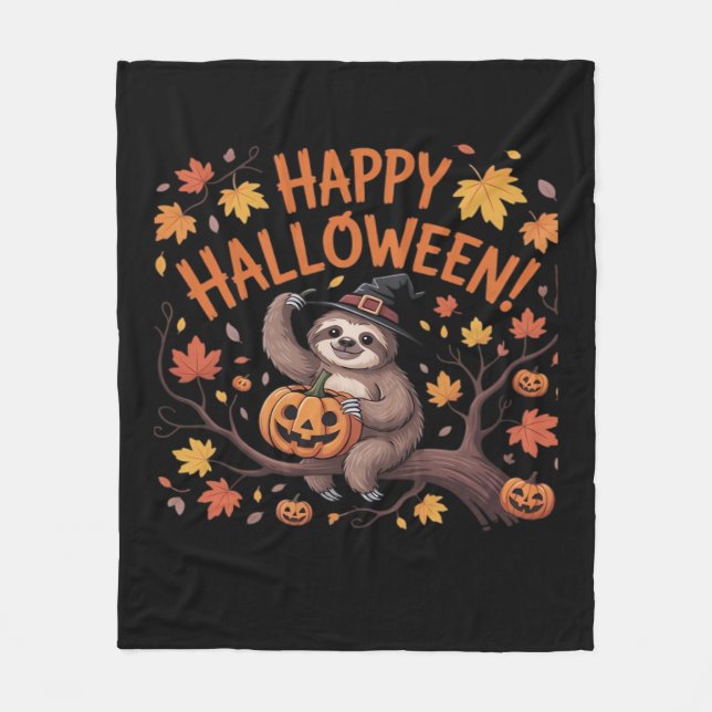 Sloth Halloween Day Oversified T - Shirt Fleecedecke (Vorderseite)