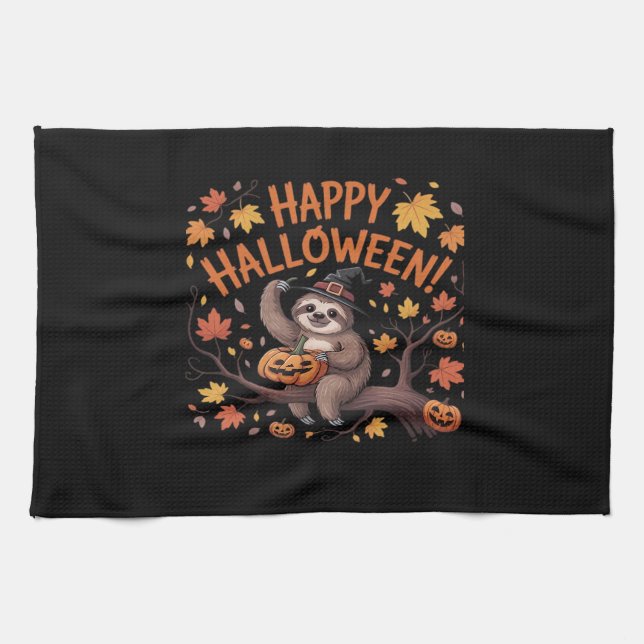 Sloth Halloween Day Oversified T - Shirt Geschirrtuch (Horizontal)