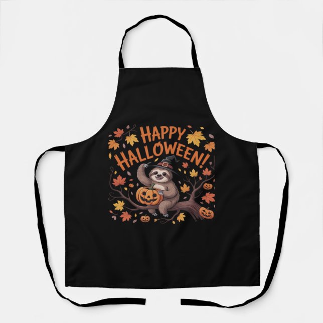 Sloth Halloween Day Oversified T - Shirt Schürze (Vorderseite)