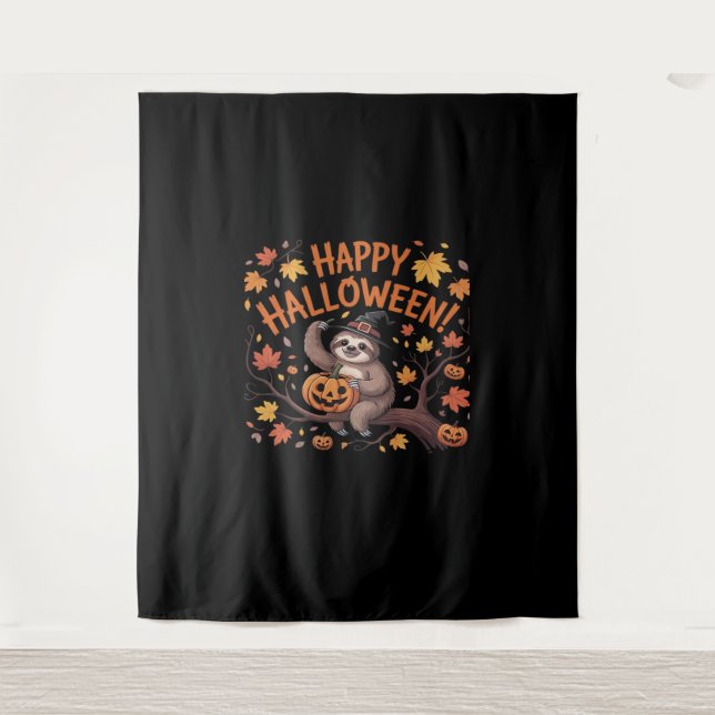 Sloth Halloween Day Oversified T - Shirt Wandteppich (Vorderseite)