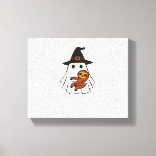 Sloth Halloween Ghost Witch Hat Animal Lovers Boys Leinwanddruck