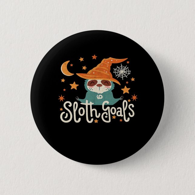 Sloth Halloween Goals Classic T - Shirt Button (Vorderseite)