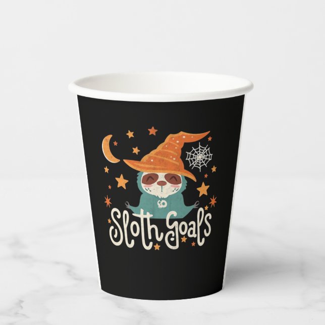 Sloth Halloween Goals Classic T - Shirt Pappbecher (Vorderseite)
