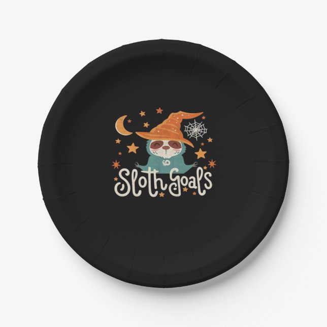 Sloth Halloween Goals Classic T - Shirt Pappteller (Vorderseite)