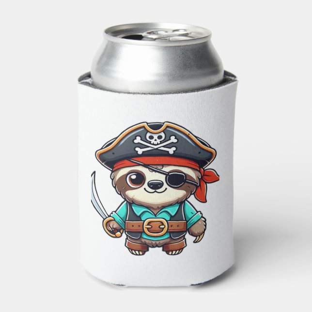 Sloth Halloween Pirate Kids Women Men Sloth Classi Dosenkühler (Kanne Vorderseite)