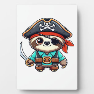 Sloth Halloween Pirate Kids Women Men Sloth Classi Fotoplatte