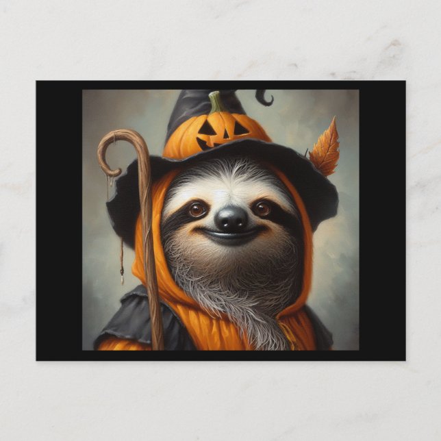 Sloth Halloween Postkarte (Vorderseite)