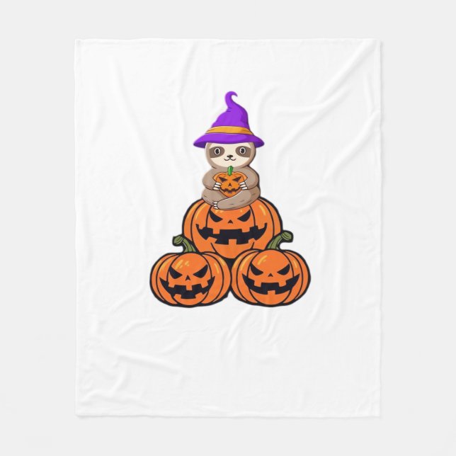 Sloth Halloween Premium T-Shirt Fleecedecke (Vorderseite)