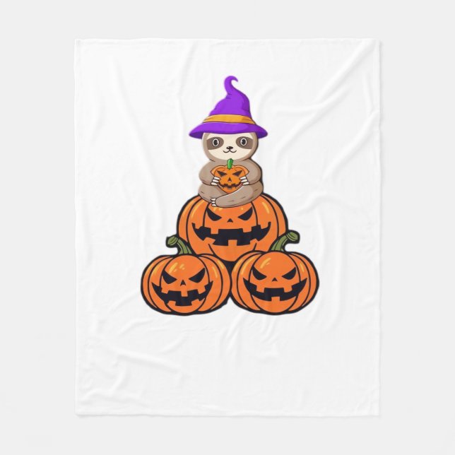 Sloth Halloween Premium T - Shirt Fleecedecke (Vorderseite)
