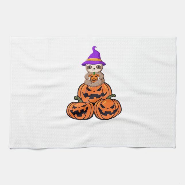 Sloth Halloween Premium T - Shirt Geschirrtuch (Horizontal)