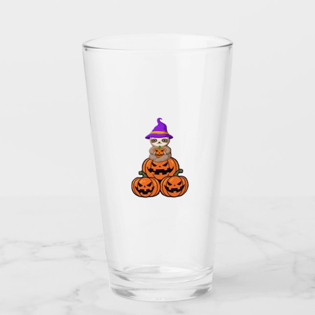 Sloth Halloween Premium T - Shirt Glas (Vorderseite)