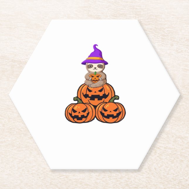 Sloth Halloween Premium T - Shirt Untersetzer (Vorderseite)