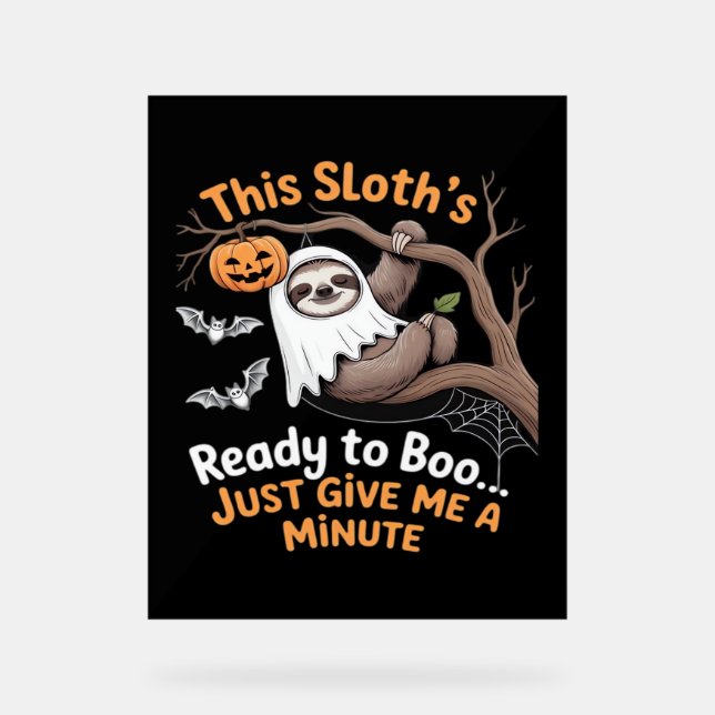 Sloth Halloween Sloths Niedlich Bat Vampire Essent Acrylschild (Vorderseite)