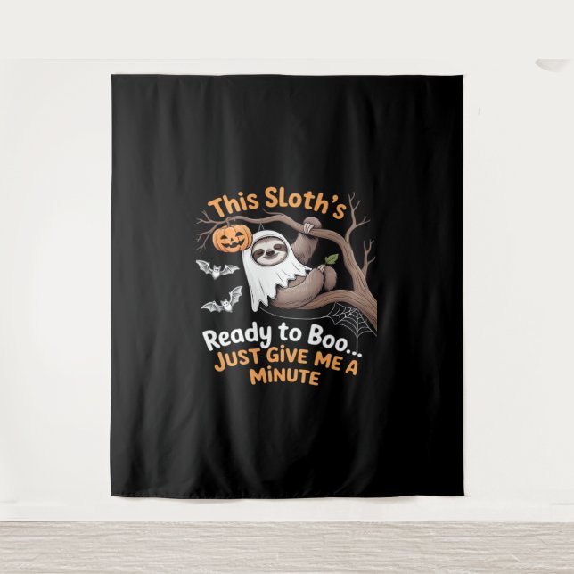 Sloth Halloween Sloths Niedlich Bat Vampire Essent Wandteppich (Vorderseite)