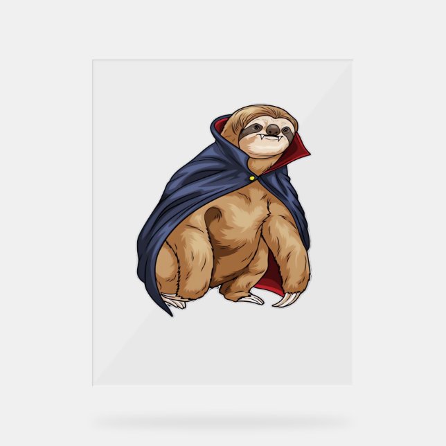 Sloth Halloween Vampire Classic T - Shirt Acrylschild (Vorderseite)