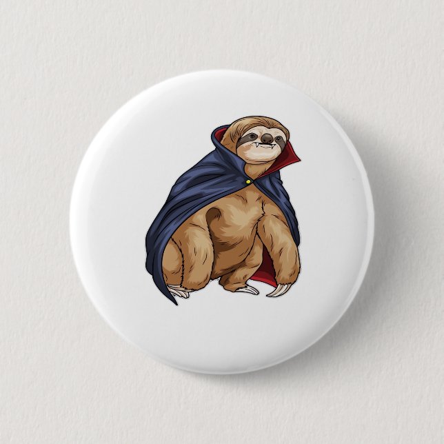 Sloth Halloween Vampire Classic T - Shirt Button (Vorderseite)
