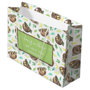Sloth Hang in There Geschenktasche Große Geschenktüte