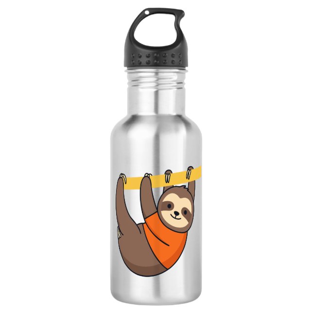 Sloth Hangon Branch mit Orange Edelstahlflasche (Vorderseite)