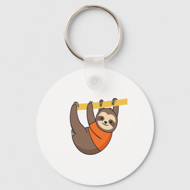 Sloth Hangon Branch mit Orange Schlüsselanhänger (Vorderseite)