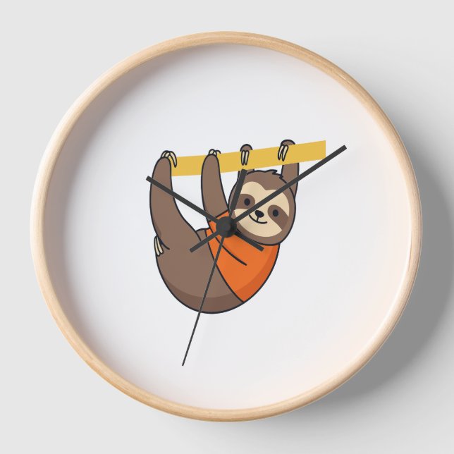 Sloth Hangon Branch mit Orange Uhr (Vorderseite)