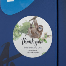 Sloth Hangout Dschungel Vielen Dank Geburtstagsfav Runder Aufkleber